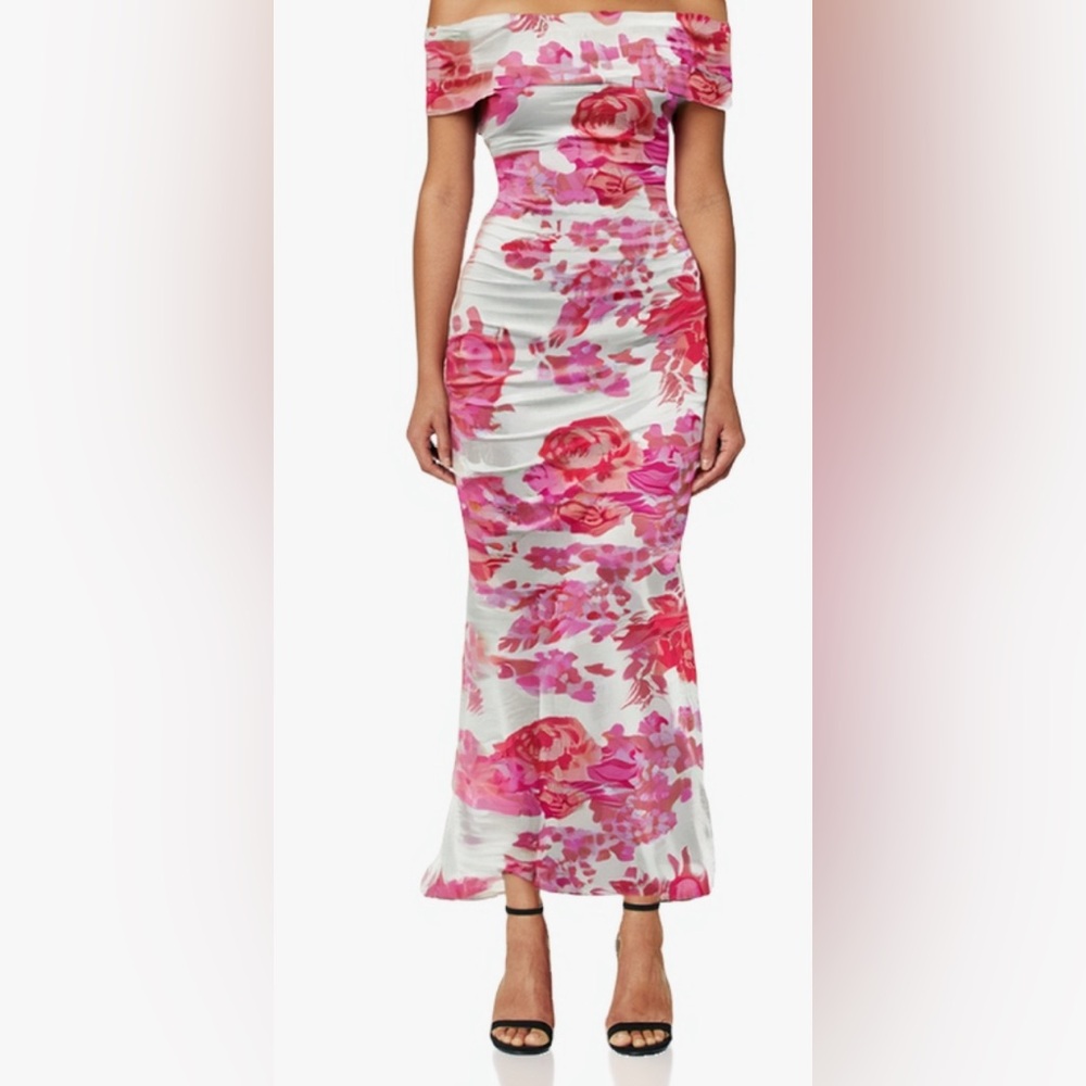 Pink and White Floral Dress Worn Once Women's Size Med